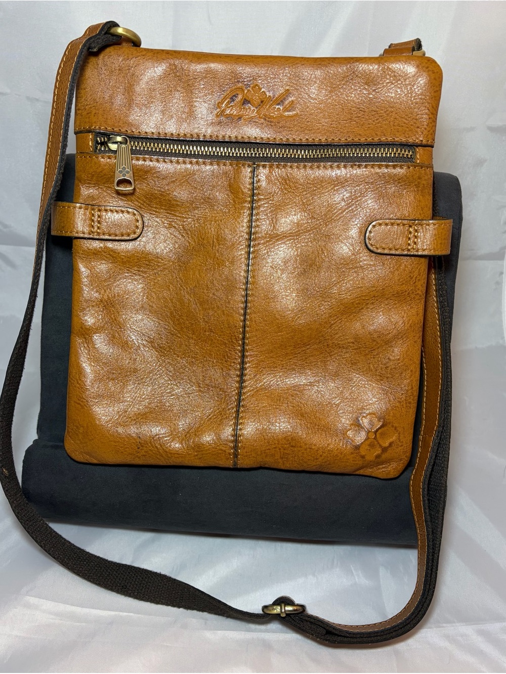 Patricia Nash Prizzi Tooled Leather Crossbody (burnished gold) - Picture 2 of 7